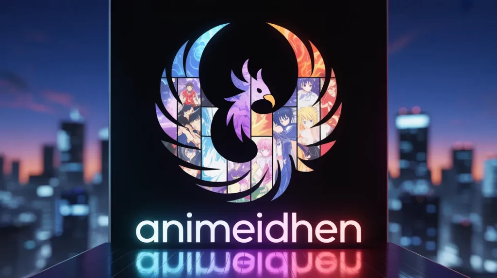 Animeidhen character lineup with vibrant backgrounds and unique anime styles